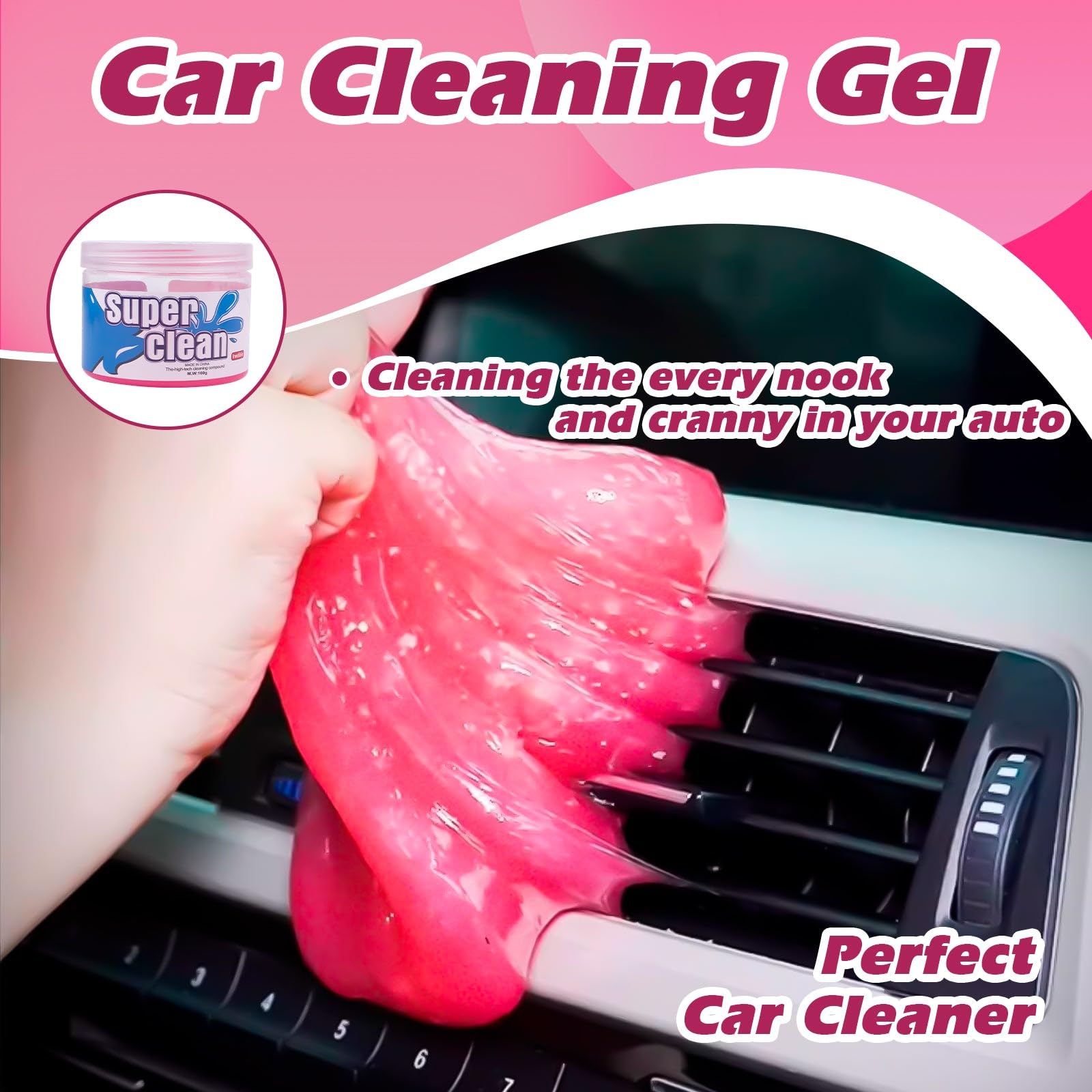 x xotic tech Car Cleaning Gel for Car Detailing Putty Interior Cleaner Slime Auto Detail Tools Supplies Accessories Valentines Day Gifts for Him Her Men Women Stocking Stuffers Pink 6 Pack