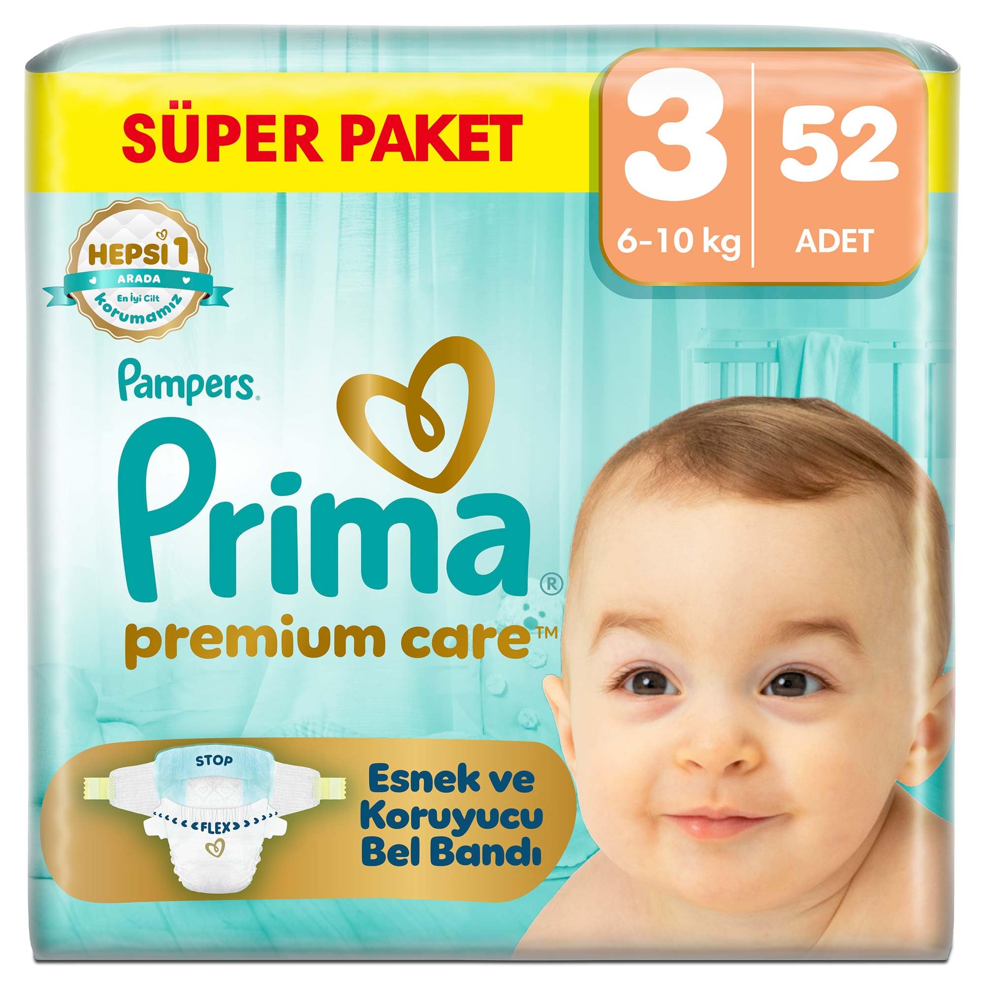 Prima Bebek Bezi Premium Care 3 Numara 52 Adet Ekonomik Paket
