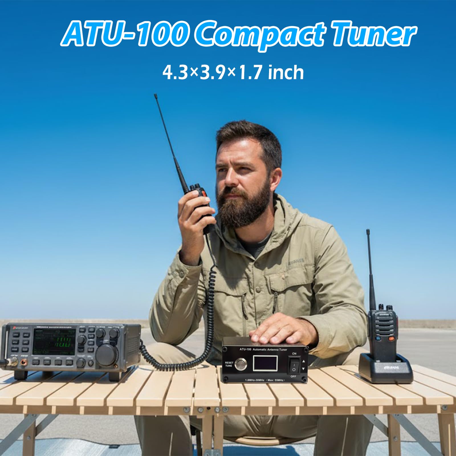 Sintonizador de antena ATU-100 EXT para rádio amador, sintonizador