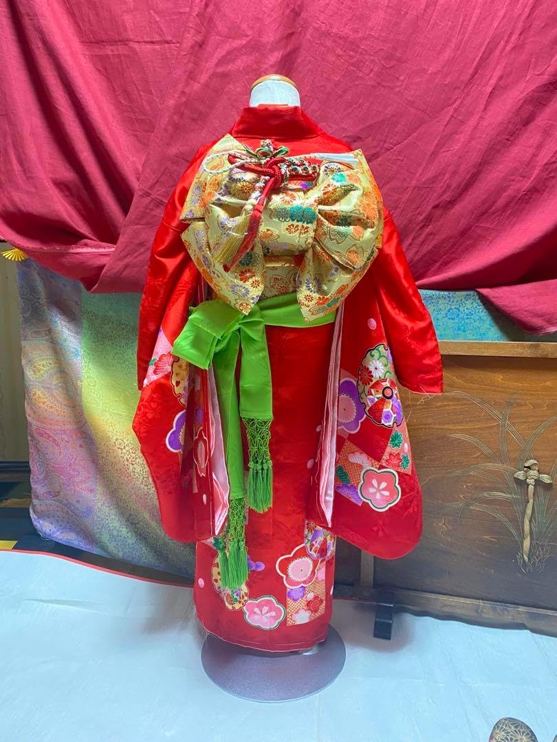 七五三 七歳用 女児 西陣織 正絹 振袖 フルセット 七五三 アンティーク