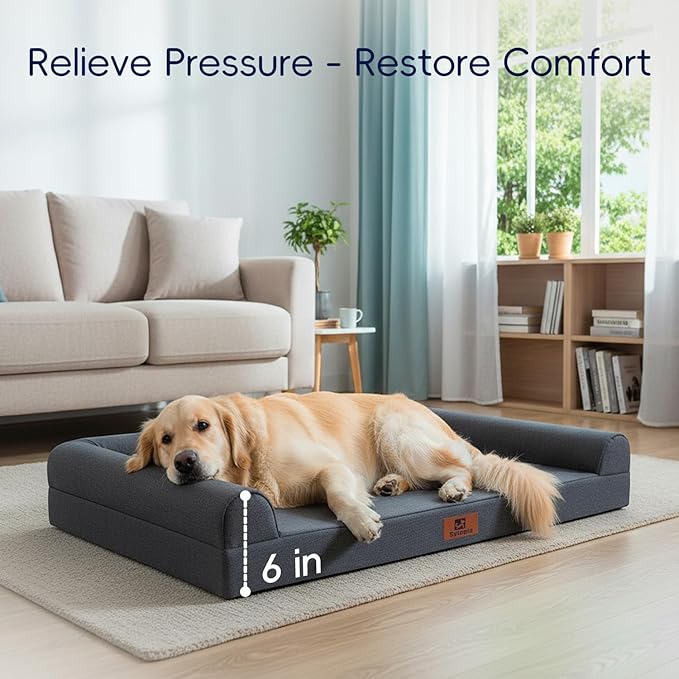 Cama Ortopédica Sofá para Perros Extra Grandes, Impermeable, 42x30 Pulgadas miniatura 2