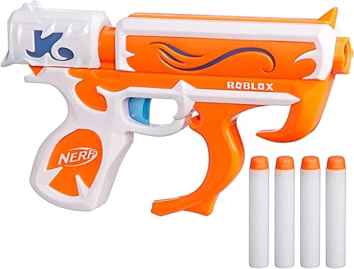 Nerf Roblox Arsenal: Soul Catalyst Dart Blaster, incluye código para canjear artículo virtual exclusivo, 4 dardos Elite Nerf y juegos al aire libre