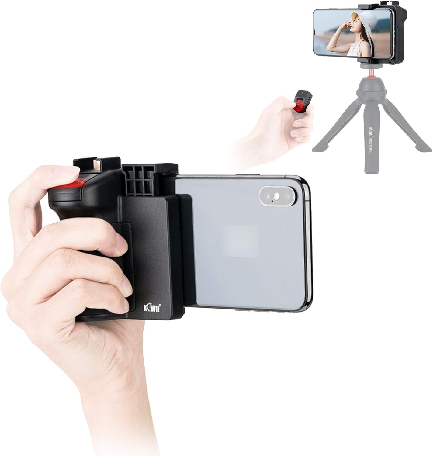 Phone Camera Grip with Remote Control 1/4" Tripod Mount