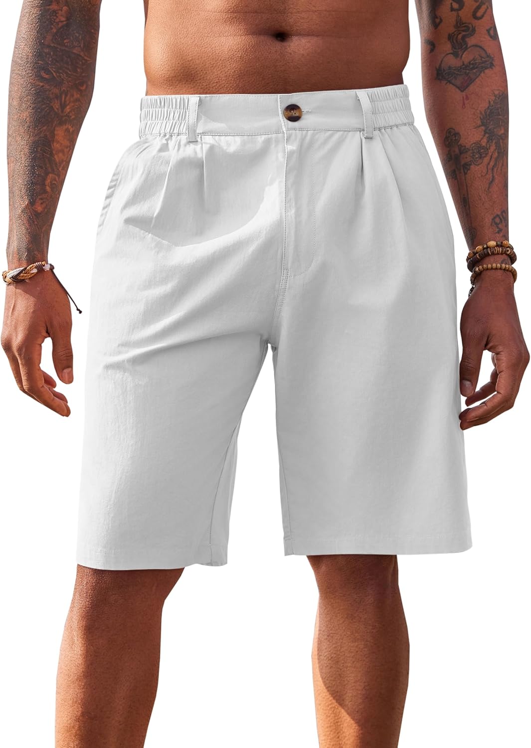 Runcati Mens Golf Shorts Flat Front Chino Casual Cotton Dress Work Shorts for Men