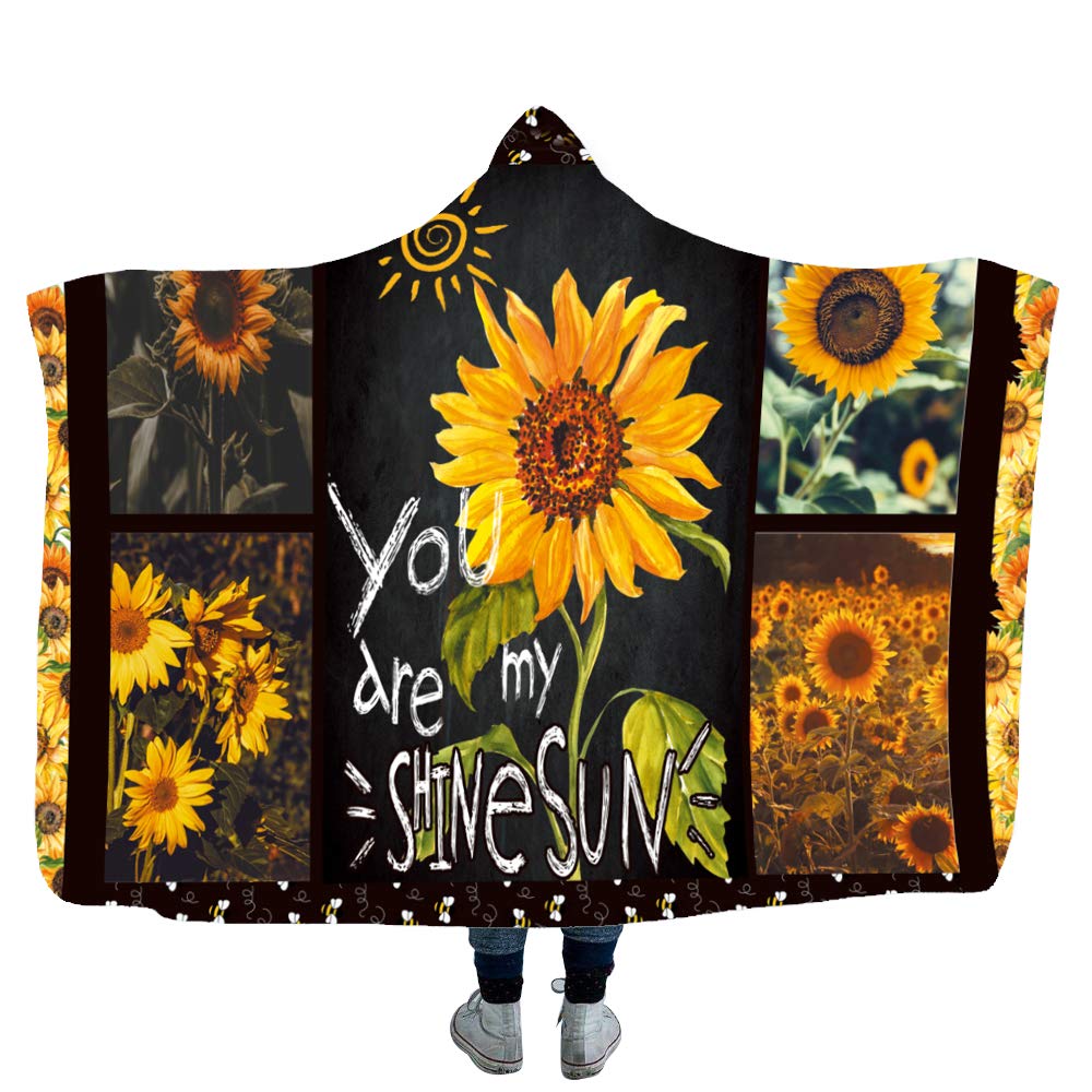 Chickw11 Unicorno Coperta con Cappuccio 3D Stampa, Morbido Pile Inverno