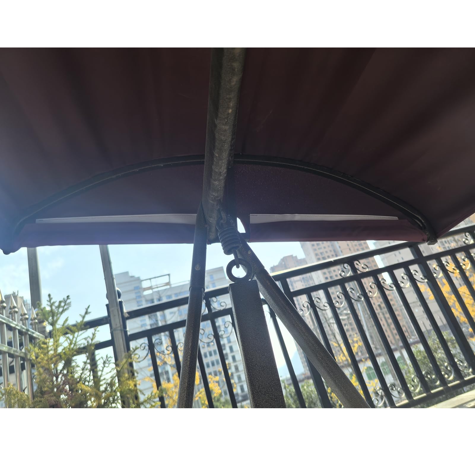 Toldo de repuesto para columpio de exterior, tela de poliéster impermeable para banco de 23 plazas, color azul, 192 x 124 cm, perfecta para patio, porche, duradera y elegante