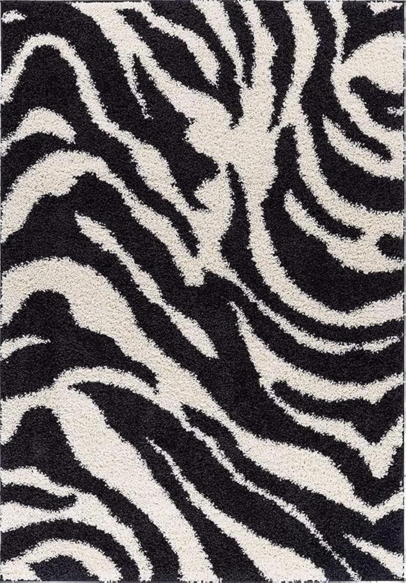 Elegant Soft Woven Rug, Zebra Design
