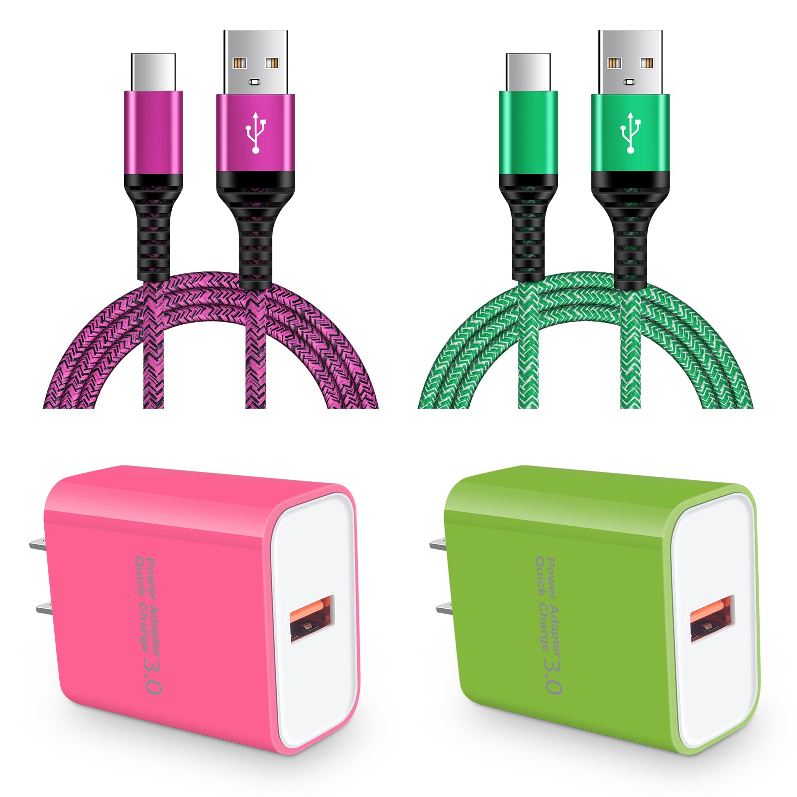 急速充電器 type-c Android充電器 qc3.0充電器 18W/3A スマホ充電器 Type-C 急速充電 USB-Cケーブル 1.83m/1本 QC3.0アダプター アンドロイド充電器 タイプCコード 携帯急速充電器 Galaxy急速充電器 USB充電器 type c acアダプター タイプC電源コード USBコンセント 急速充電 USB電源アダプタ Aquos zero6 R6 sense6,Galaxy F52,Note 20 20Ultra 10 9,S22 S21 FE S20 S10 Plus,A20s A42 A50s A51 A52 A70s A71 A80 A90,Z Flip3 Z Fold3,Moto G8 Z5 Z4 Z3 Play Z2 Z Force,LG G5 G6(ピンク)