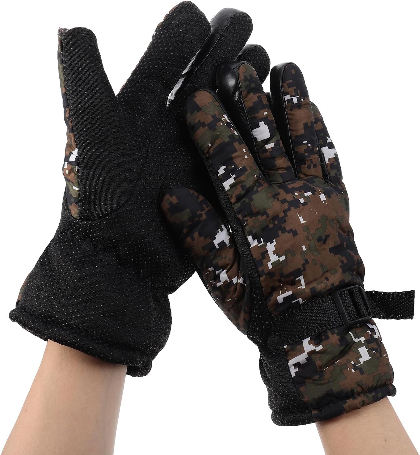 COLLBATH Outdoor Warm Cycling Gloves Fleece Lining Waterproof Touchscreen Ski Gloves for Men for Winter Riding and Outdoor Sports