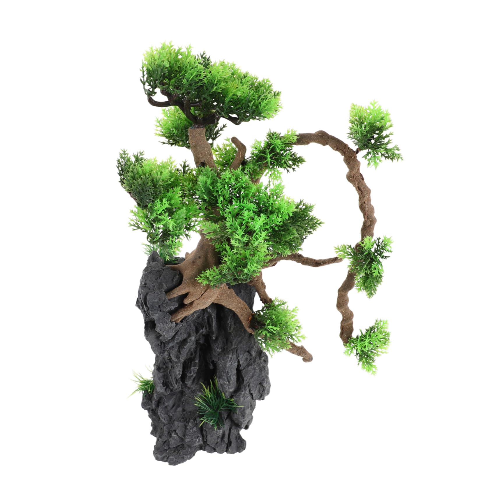YARNOW Árbol Artificial para Acuario Alto Realista Planta de Pecera de Aspecto Natural Decoración Paisajística Segura para Peces Resistente Decoloración Mantenimiento Sencillo