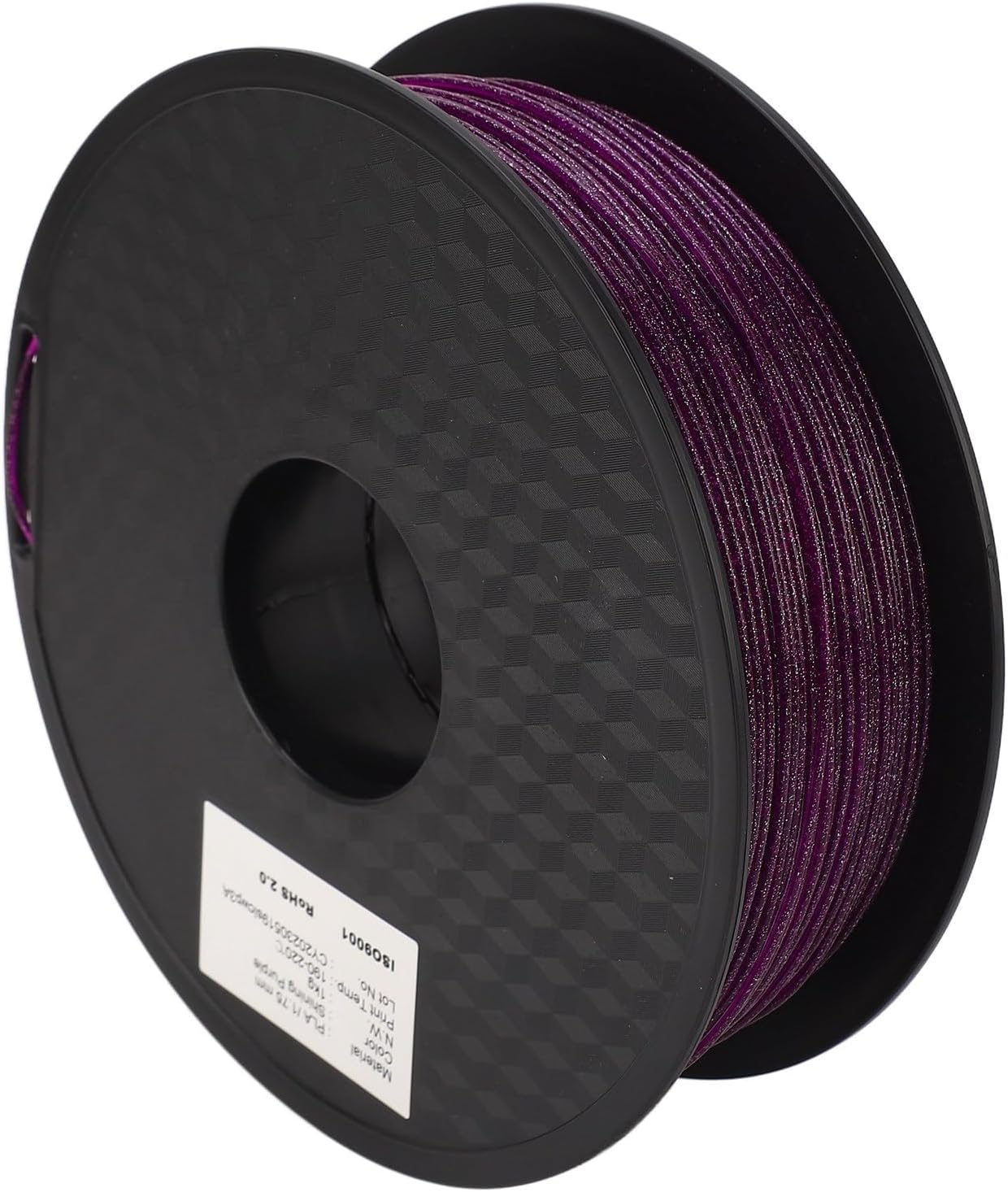 3D Printer PLA Filament, Transparent Glossy Purple, Smooth Printing, Anti Bending 1.75mm Diameter, Ideal for Crafts and