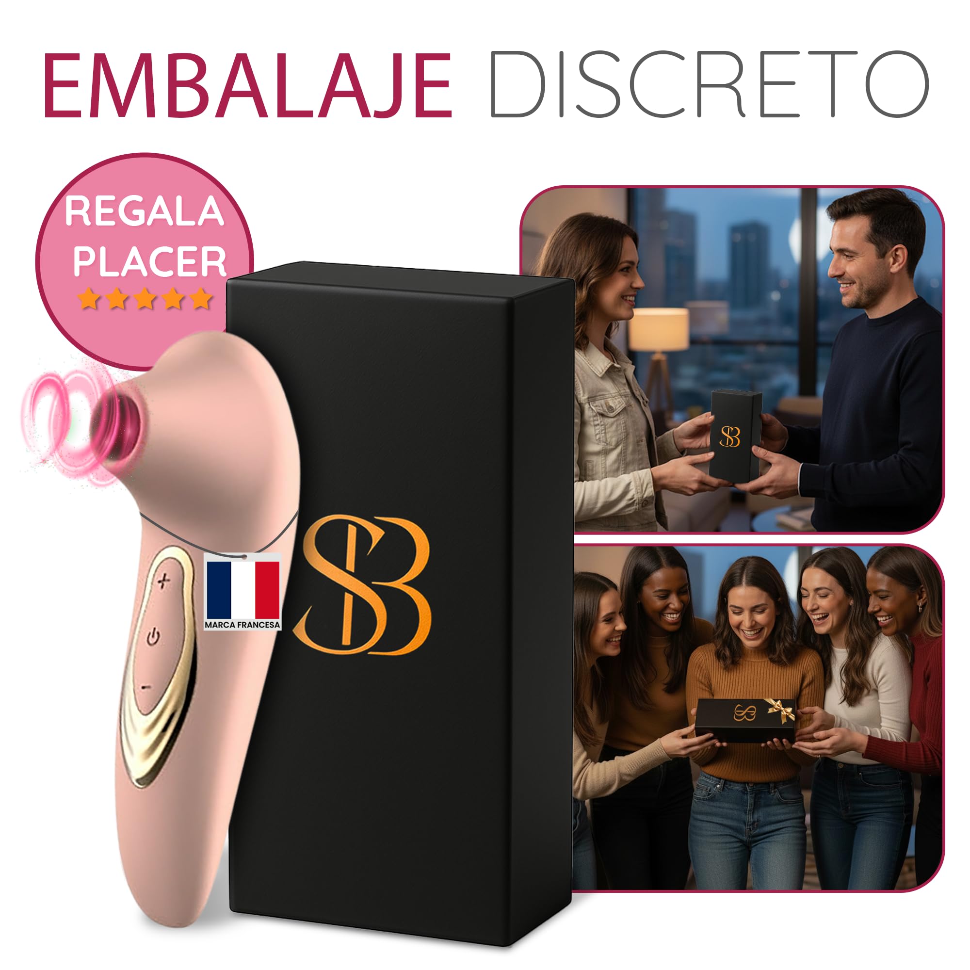 Succionador de Clítoris y Vibrador Mujer – 10 Modos de Succión, Juguetes Eróticos Femeninos Impermeables de Silicona Premium, Recargable USB – Estimulador Íntimo para Placer Absoluto (Rosa Empolvado)