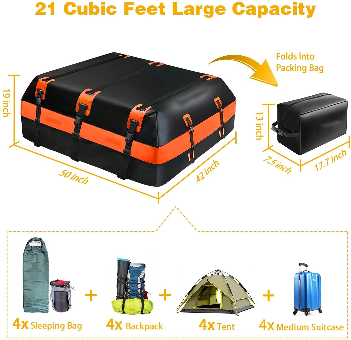 IBINGO Vehicle Cargo Carriers, Waterproof Rooftop Cargo Carrier Upgrade