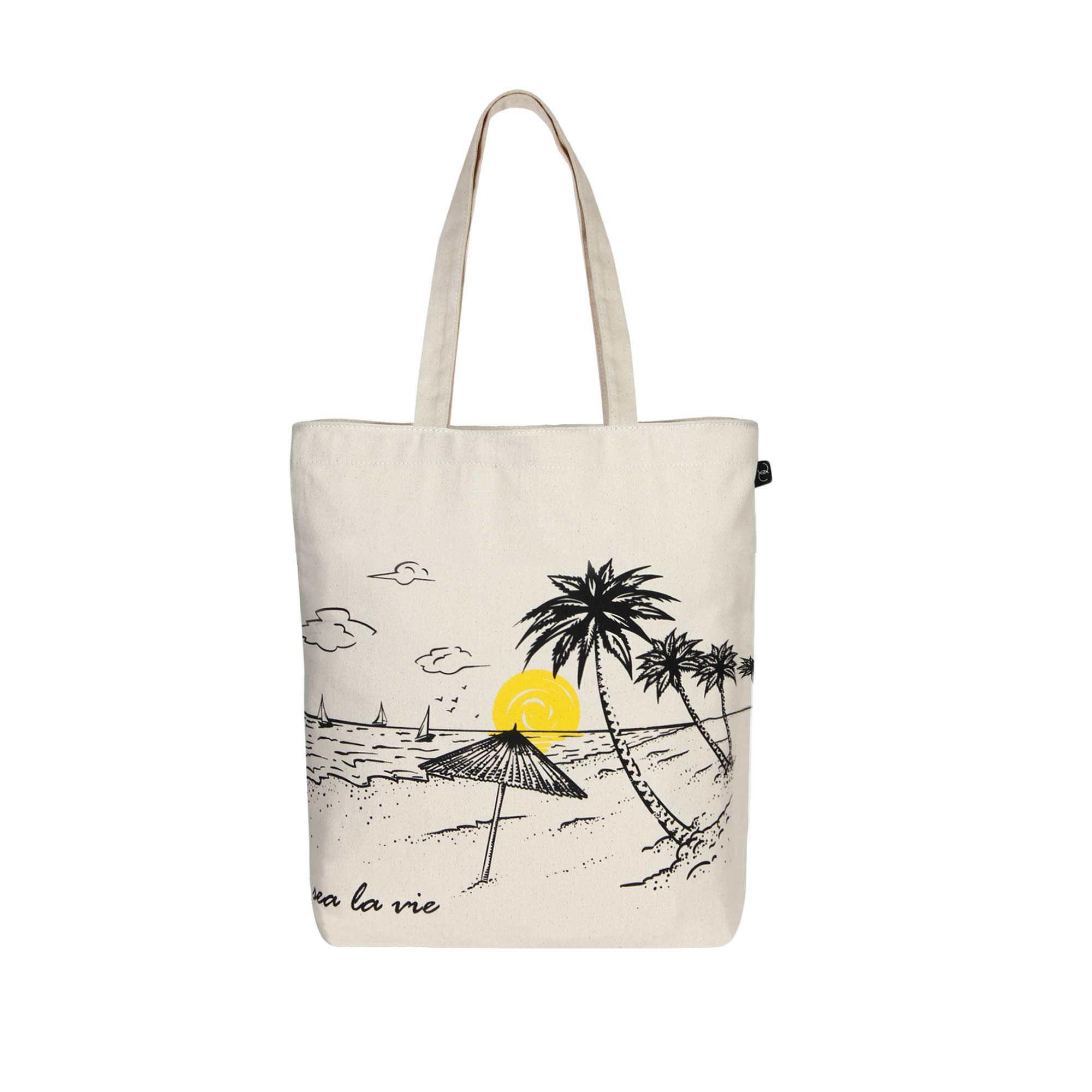 Eco RightEcoright Aesthetic Canvas Tote Bag for Women with Zipper, Tote Bag for Women for Beach, Grocery, Travel, Work, Gym, Daily Use