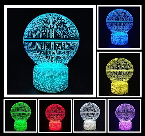 Miniatura 8 de Luz nocturna de ilusión óptica 3D, lámpara de escritorio LED creativa visual con control táctil y control remoto, 16 colores regulables, cambio