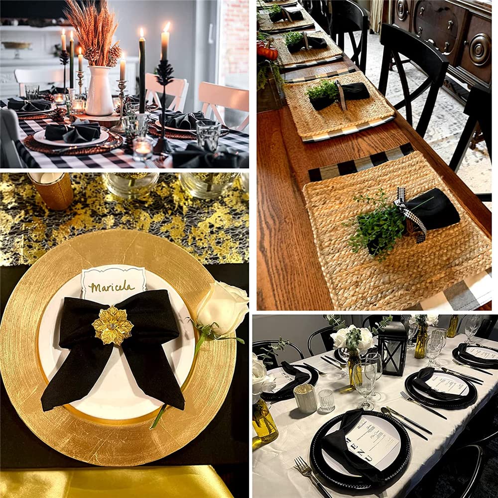 FANSU Servietten 10/20/50/100er Pack, Hochwertige Stoffserviette Waschbare Weiche Stoffservietten für Weihnachten, Hochzeit, Geburtstag, Feiern (Gold,30x30cm/100er Pack)