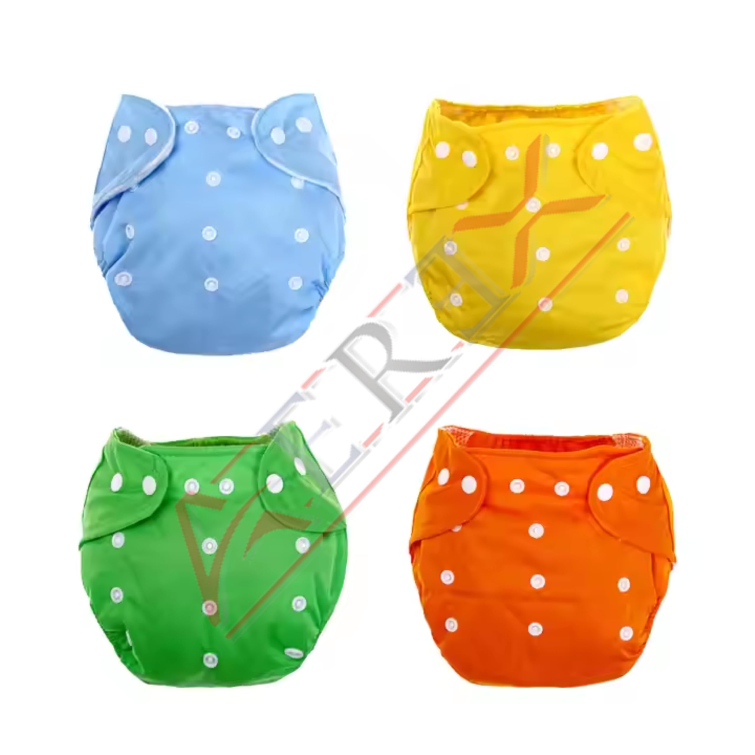 Reusable Baby Cotton Cloth Diapers For 1 to 3 Year Without Insert Pads Leak Proof Washable Diapers For New Born Babies Adjustable Pocket Cloth Diaper Nappies (Multicolor, Pack of 1)-image-32