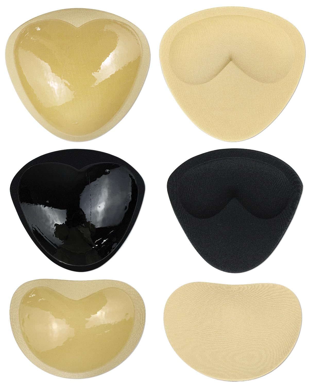 SHEHARUHI 3 Pairs Adhesive Bra Pads Breathable Breast Enhancers Push Up Lifting Pads Non Slip Bra Cups Reusable Bra Pads for Sports Bra Swimsuits