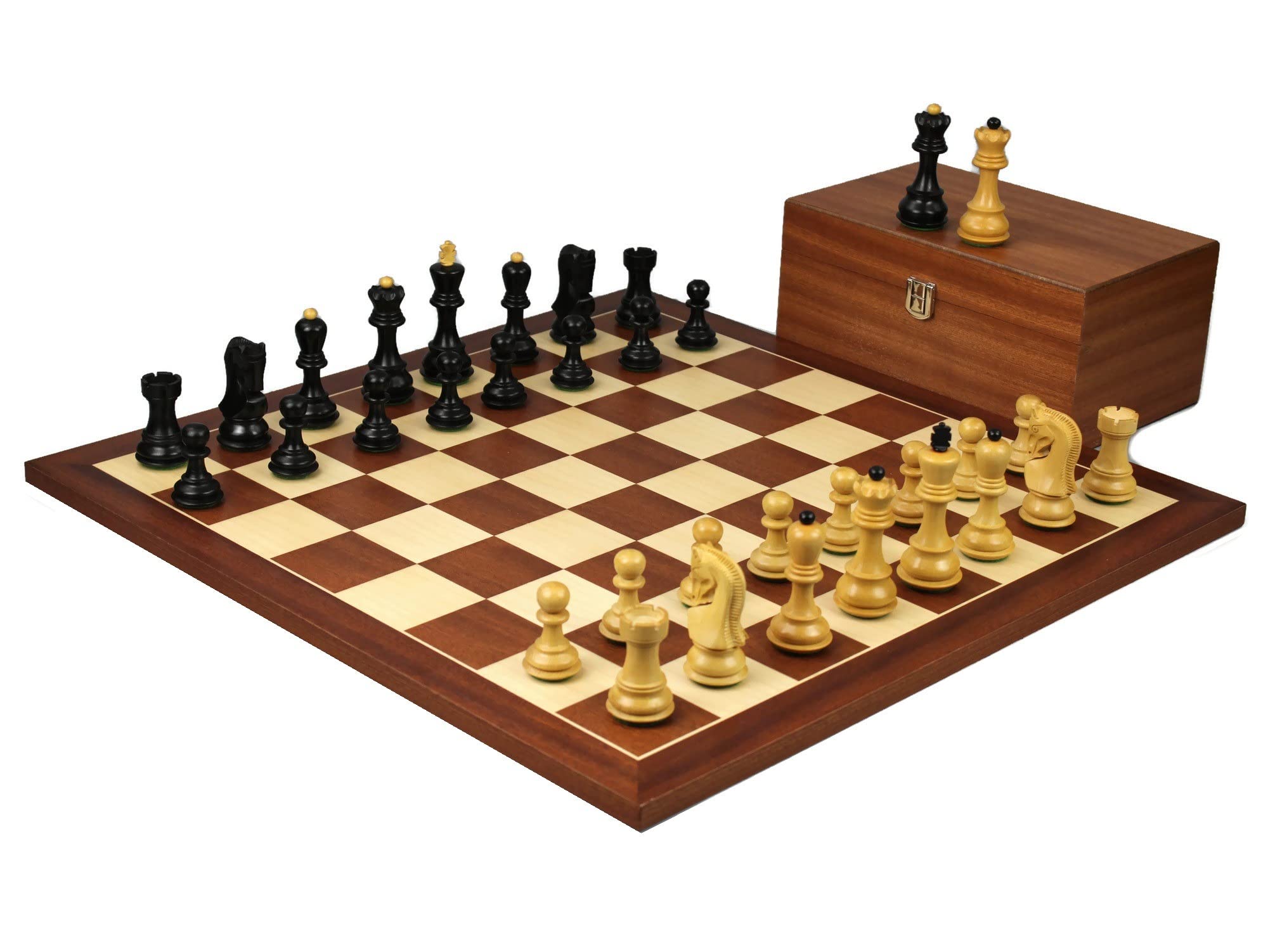 Set di scacchi in legno di mogano Tavola da 21 pollici ponderata Ebanizzata Zagabria Staunton Pezzi 9,75 pollici