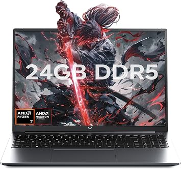 KAIGERR 2026 Gaming Laptop, 24GB DDR5 512GB NVMe SSD Laptop Computer with AMD Ryzen 7 H2558C/16T, Up to 4.9GHz, 16.0 inch Windows 11 Laptop, Radeon RX Vega 8 Graphics,WiFi 6, Backlit KB