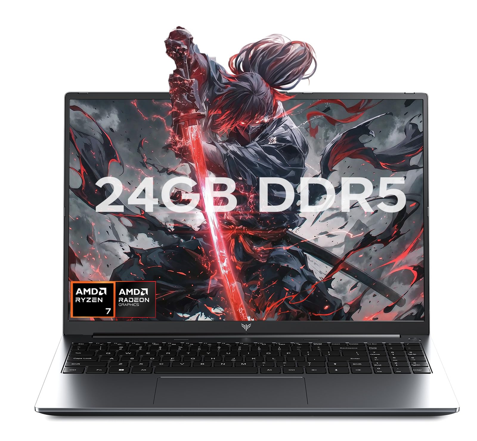 KAIGERR 2026 Gaming Laptop, 24GB DDR5 512GB NVMe SSD Laptop Computer with AMD Ryzen 7 H255(8C/16T, Up to 4.9GHz), 16.0 inch Windows 11 Laptop, Radeon RX Vega 8 Graphics,WiFi 6, Backlit KB