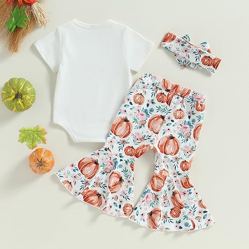 Miniatura 5 de Ropa de otoño e invierno para bebé recién nacida, mameluco con volantes, pantalones acampanados, diadema y pantalones acampanados, conjunto de