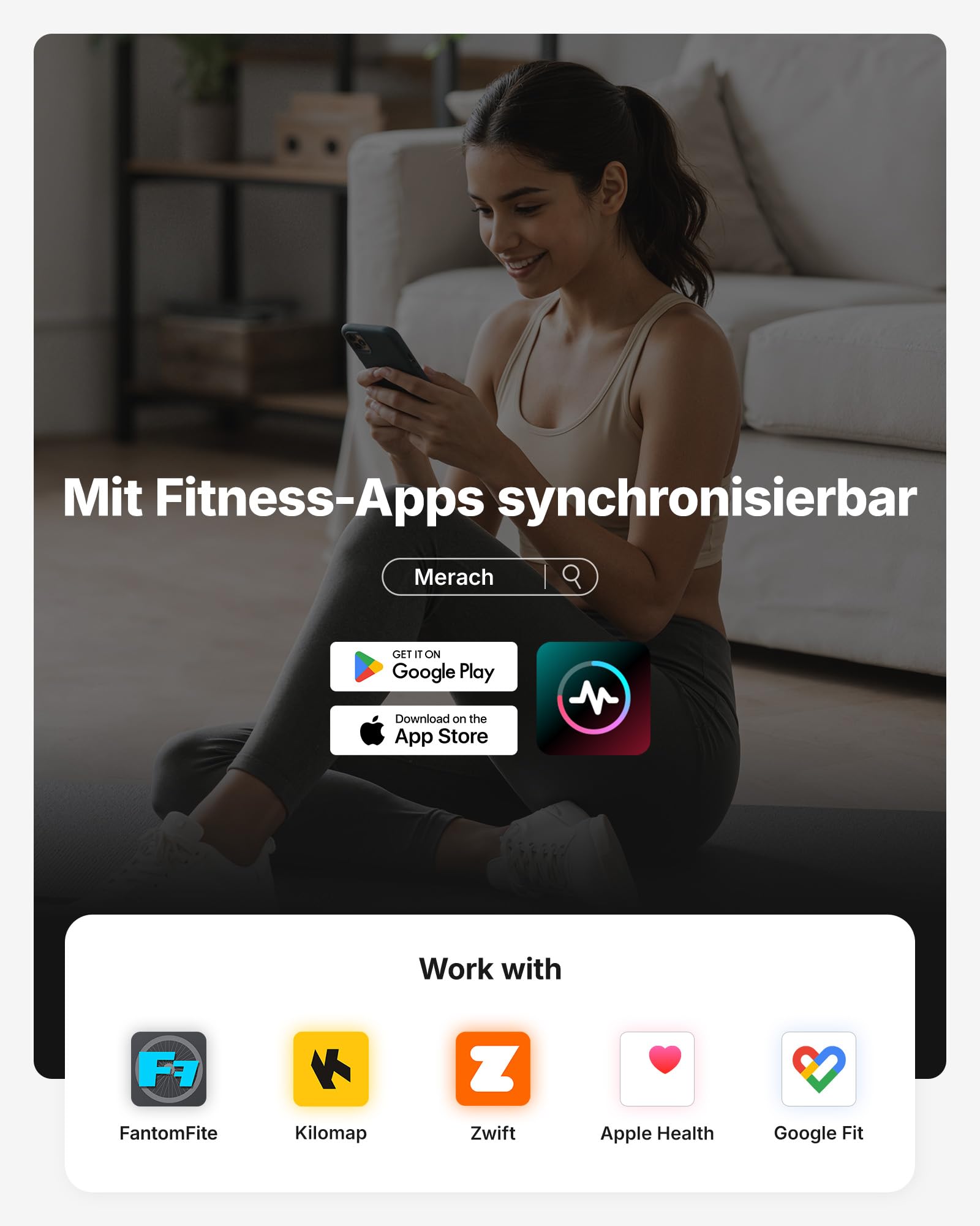 MERACH Heimtrainer Fahrrad mit Verstellbarem Widerstand, Leises Hometrainer Fahrrad mit Verbessertem LED-Monitor, Tablet-Halter, Indoor Cycling Bike für Kardiotraining zu Hause, Eigener App, Bis 136KG