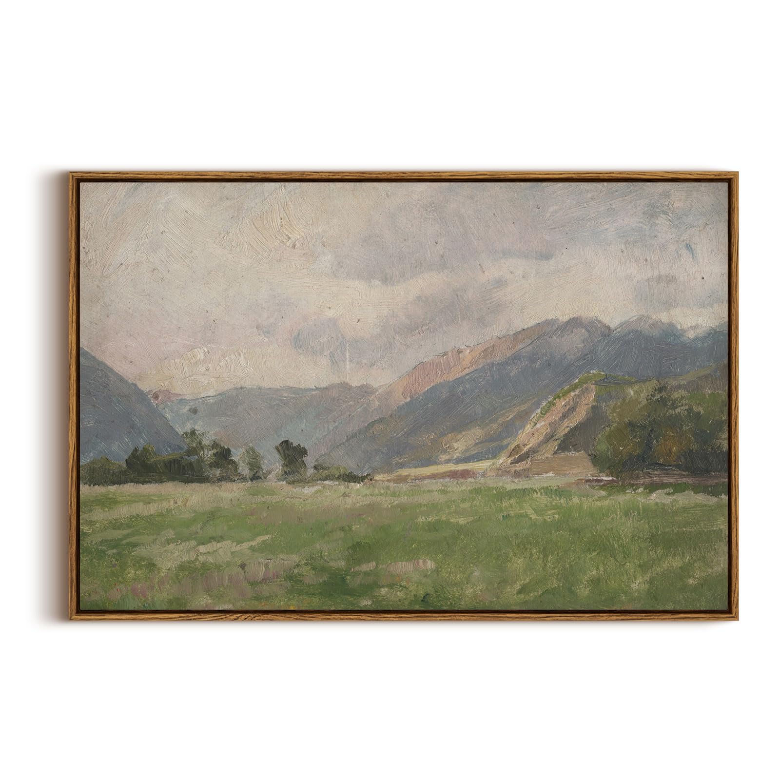 InSimSea Framed Canvas Wall Art, Meadow with Flowers Painting, Landscape for Living Room, Bedroom, Home, Bathroom Decor, 8x10 — view 207