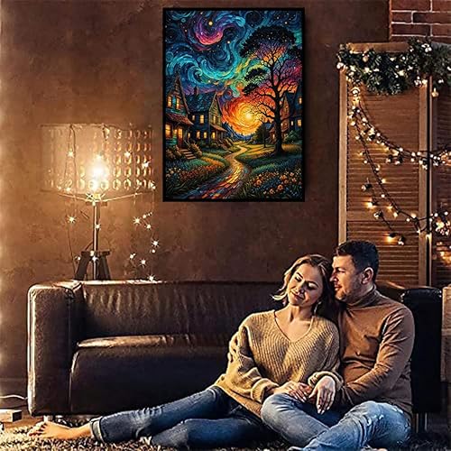 Miniatura 3 de VIGEGU Paquete de 4 kits de pintura de diamantes para adultos diseño de flores mariposa luna atrapasueños bricolaje kits de arte de diamantes 5D