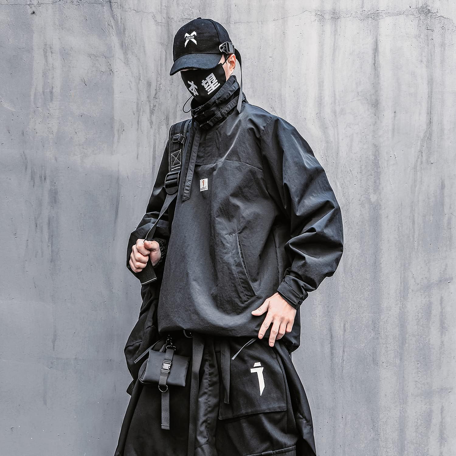 MFCT Men's Biohazard Streetwear Quarter-Zip Windbreaker