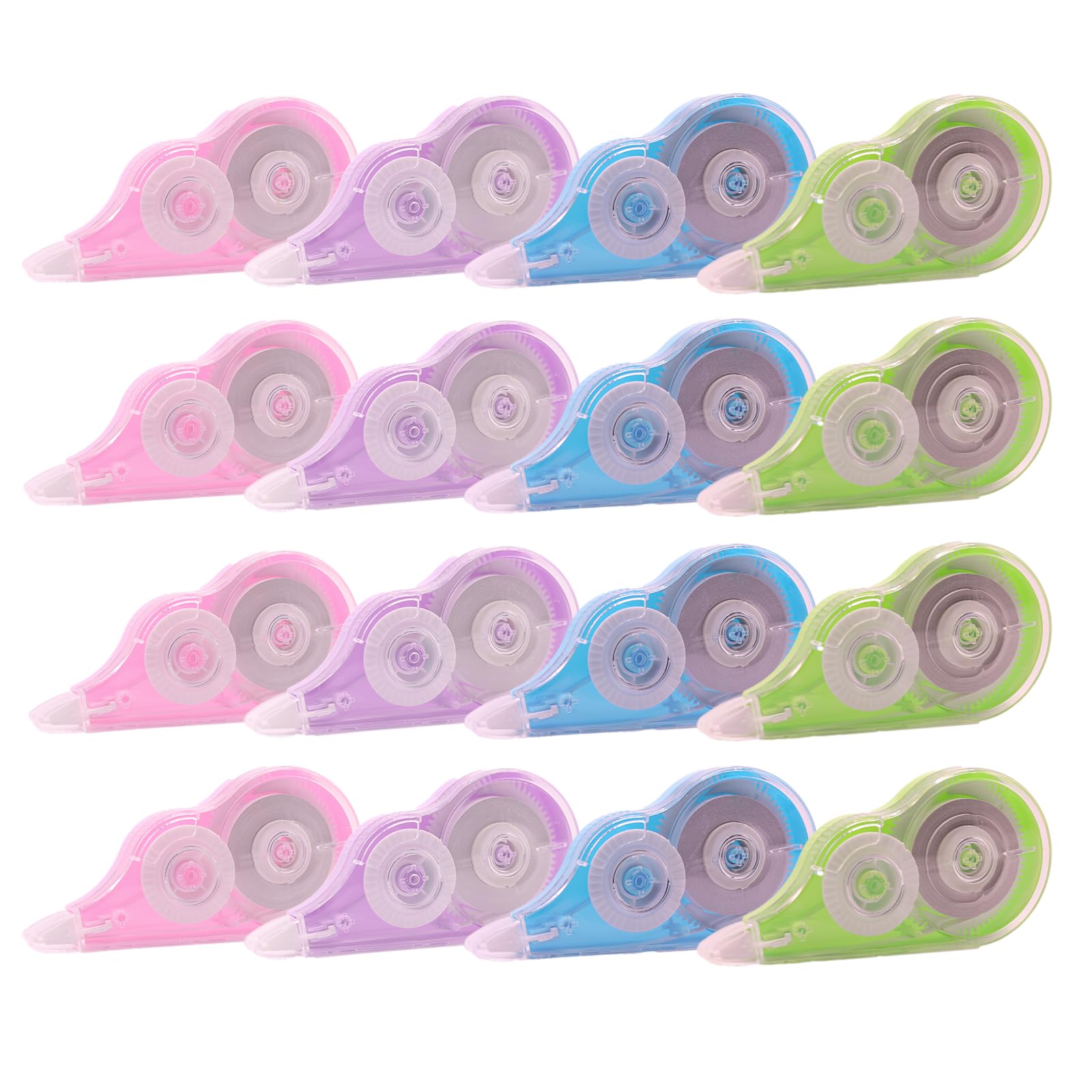 16 pezzi 10 m nastro di correzione colorato, colore bianco, per appunti, forniture per insegnanti, scuola, ufficio e casa (4 colori)