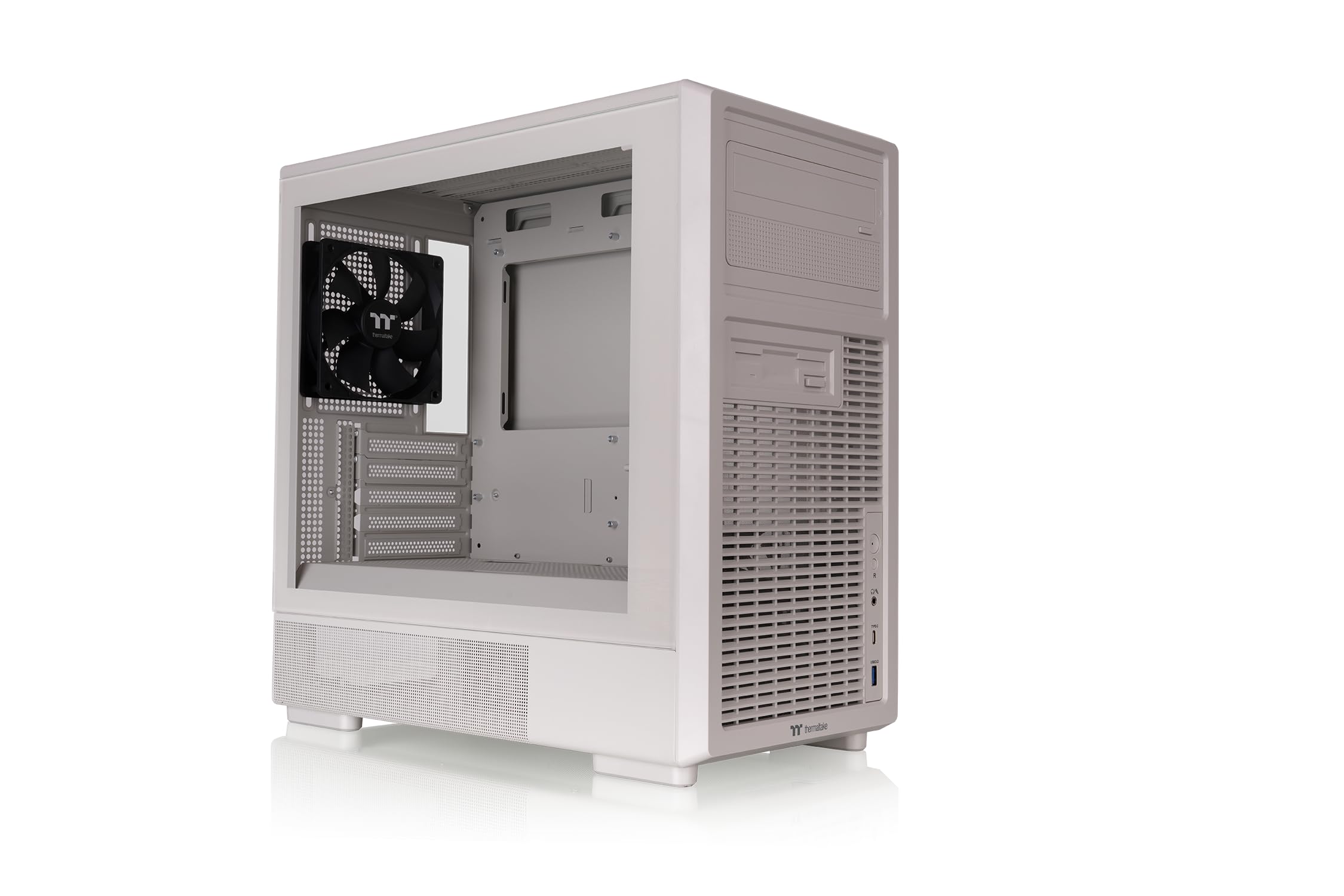 Thermaltake Retro 260 | Caja Micro ATX Diseño Retro | 2 Ventiladores de 120 mm Preinstalados | Cristal Templado Lateral | Compatible Tarjetas Gráficas de hasta 370 mm y AIO de hasta 280 mm | Beige