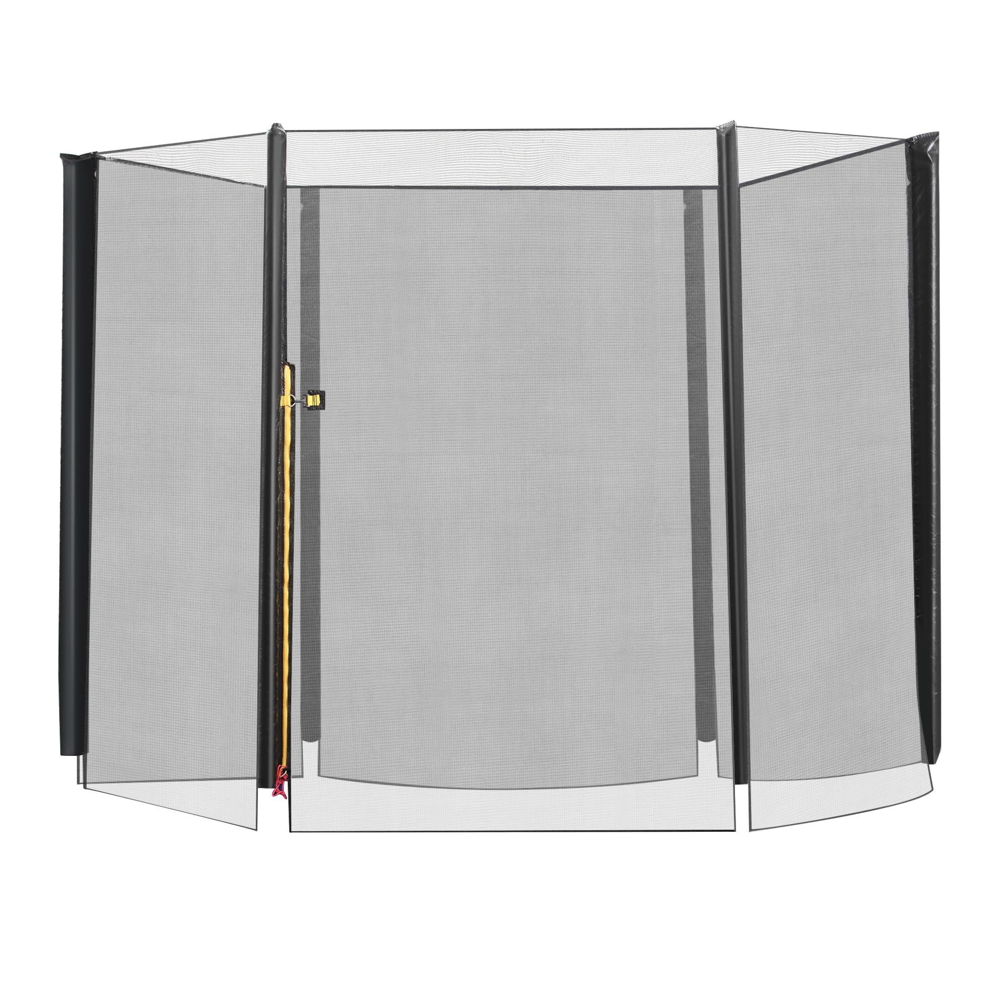 HOMCOM Trampoline Bounce Safety Fence Round Trampoline Enclosure Net 6 Poles in Black