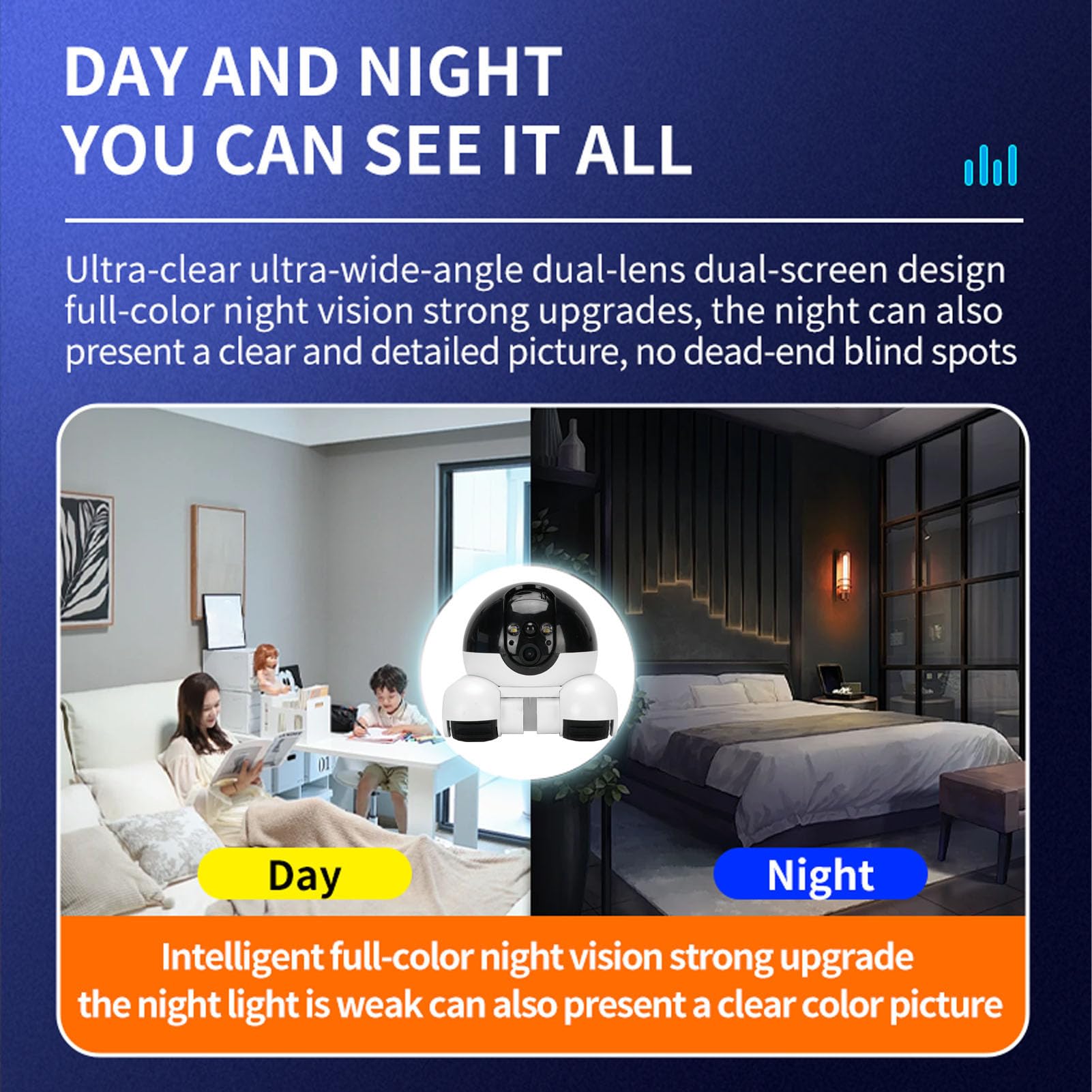 VBESTLIFE Robot Camera 1080p Lente Dual, Cámara de Seguridad de Mascotas Móviles con Conversación de 2 Vías, Visión Nocturna, 5200 MAh, Control de Aplicaciones para Gatos, Perros, bebé (32G 200W)