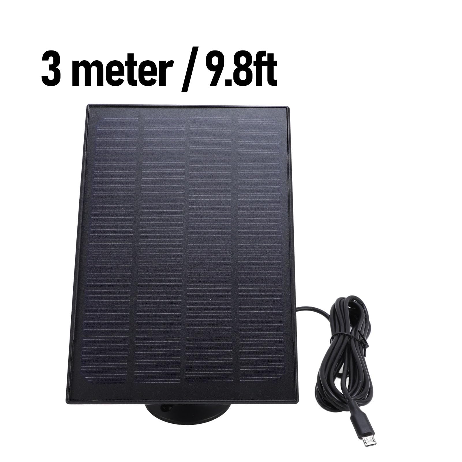 8 W Panel Słoneczny do Karmienia Ptaków, 2 na 1 Ulepszone Odporne na pogodę 360 Stopni Regulowane Panele Słoneczne USB C do Kamery Bezpieczeństwa, Kabel 9,8 Stóp (Black)