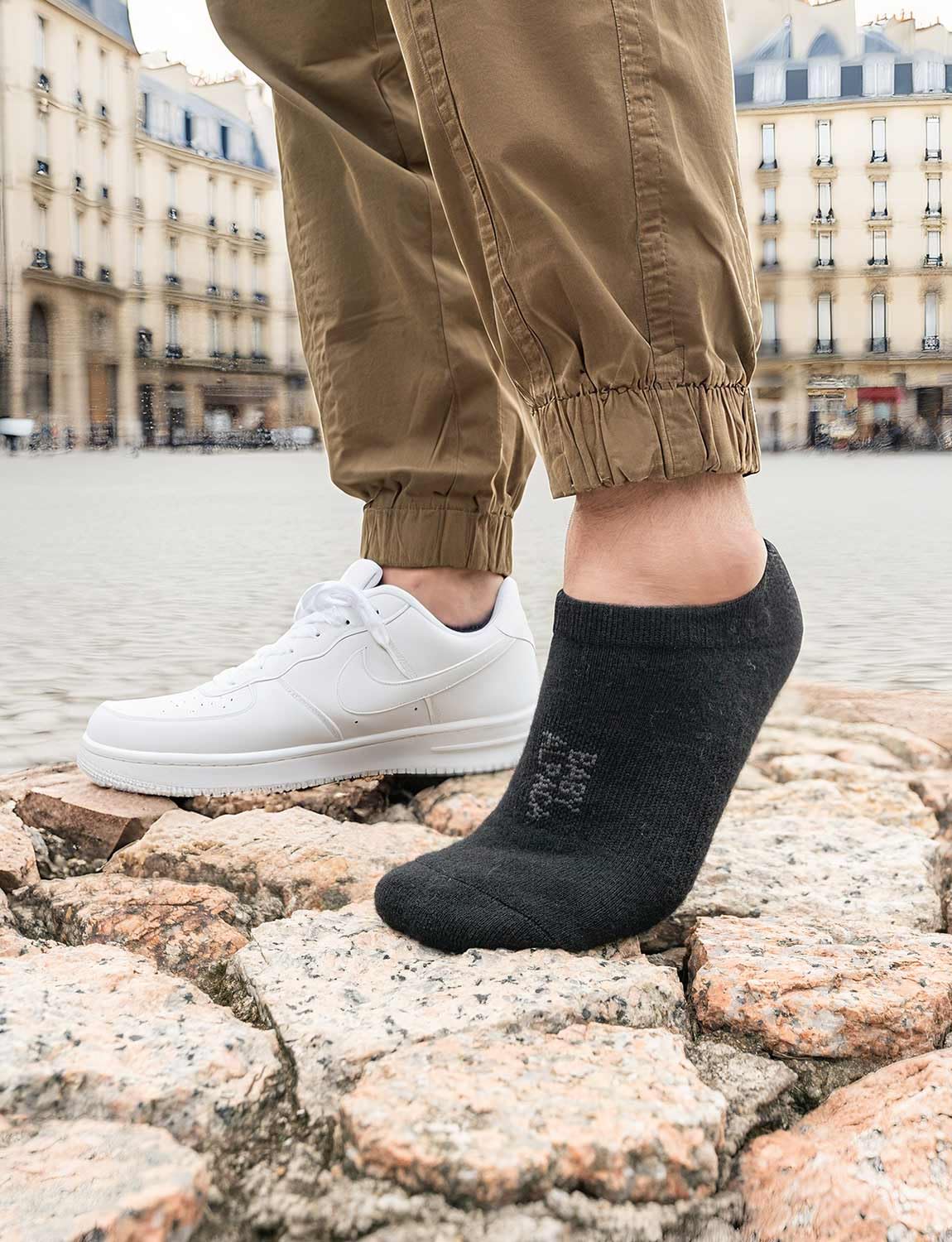 Juclise Lana de alpaca No-Show Lightweight Low Socks Hombre y Mujer Absorbe la Humedad Acolchado Transpirable Cálido Suave Merino