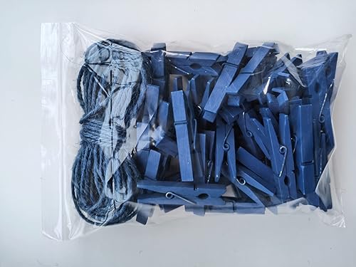 Miniatura 4 de Pinzas azules de 1.8 pulgadas, decoración de pared, imágenes colgantes, clips de cocina para bolsas de chips con cordel resistente, paquete de 50