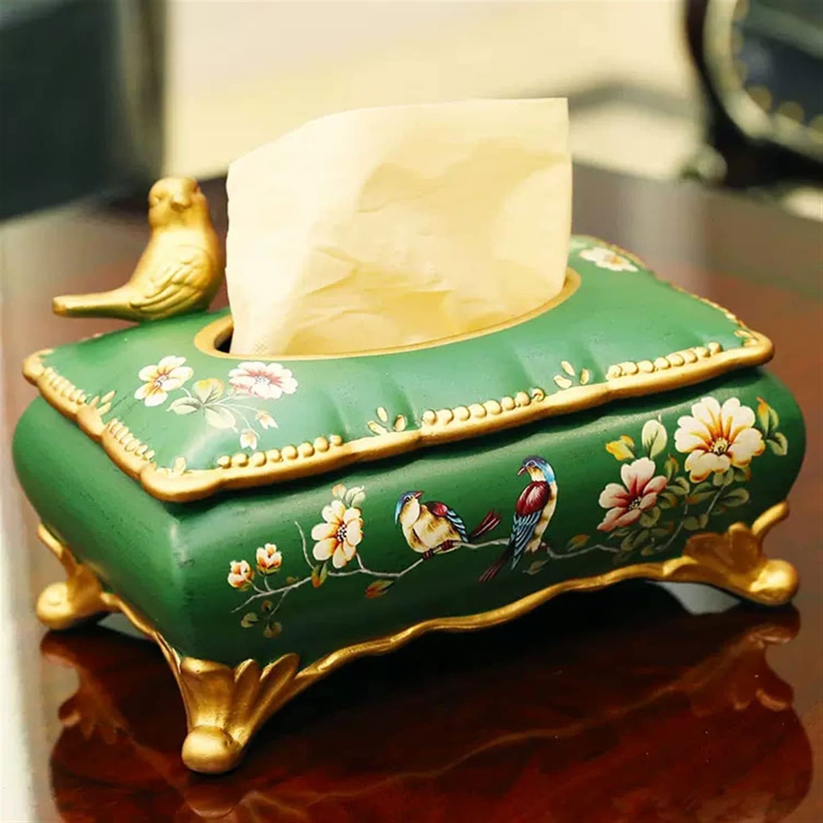 Portafazzoletti Multifunzionale Porta fazzoletti Scatola porta fazzoletti in ceramica dipinta a mano retrò in stile cinese Soggiorno Camera da letto Decorazione desktop for ufficio Coperchio della sca