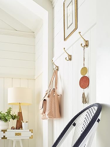 Miniatura 9 de Amerock H37004CZ  Gancho de pared decorativo Vicinity de triple punta  Gancho en bronce champán para abrigos, sombreros, mochilas, bolsos  Ganchos