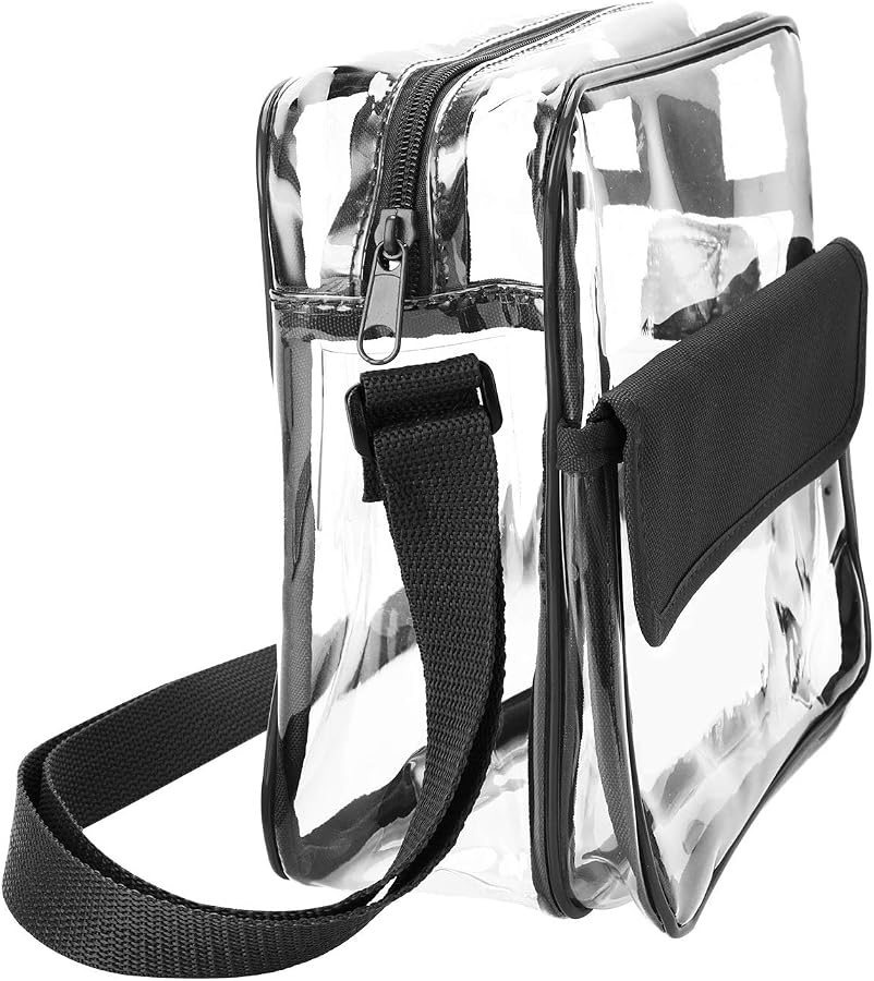Blvornl Clear Crossbody Bag - Stadium Approved PVC Purse With Front Pocket, Adjustable Strap (Pink)