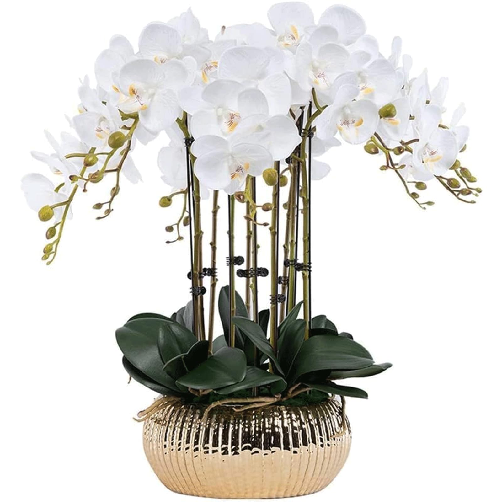 DFGHNBVC Elegant Fake Flowers Orchid Artificial Flowers Floral Arrangement Centerpieces Bouquets Table Party Decorations,A