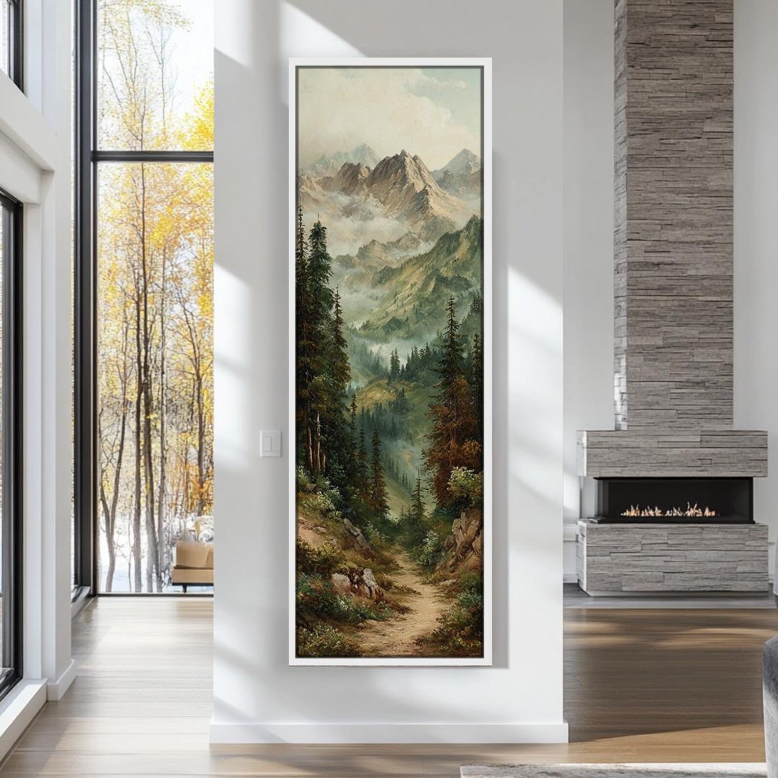 Tableau long impression florale verticale décoration murale salle à manger affiche toile