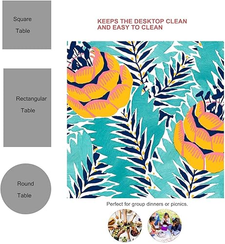 Vista 17 de Mantel Redondo para mesa de 4 sillas, diseño retro 60S 70S y 70S, decoración para comedor, 30 x 30 pulgadas