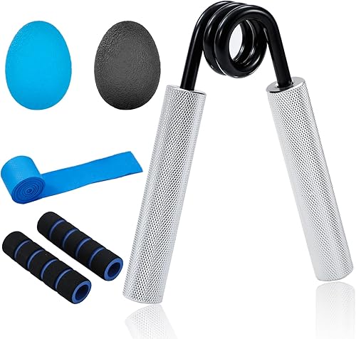 Fortalecedor de agarre de mano y paquete de 2 pelotas de ejercicio de mano, entrenador de fuerza de agarre, resistencia de 50 a 250 libras,
