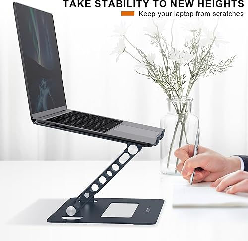 Miniatura 7 de Soporte ajustable para laptop, elevador portátil para laptop, soporte plegable para computadora de escritorio plegable, elevador ergonómico para