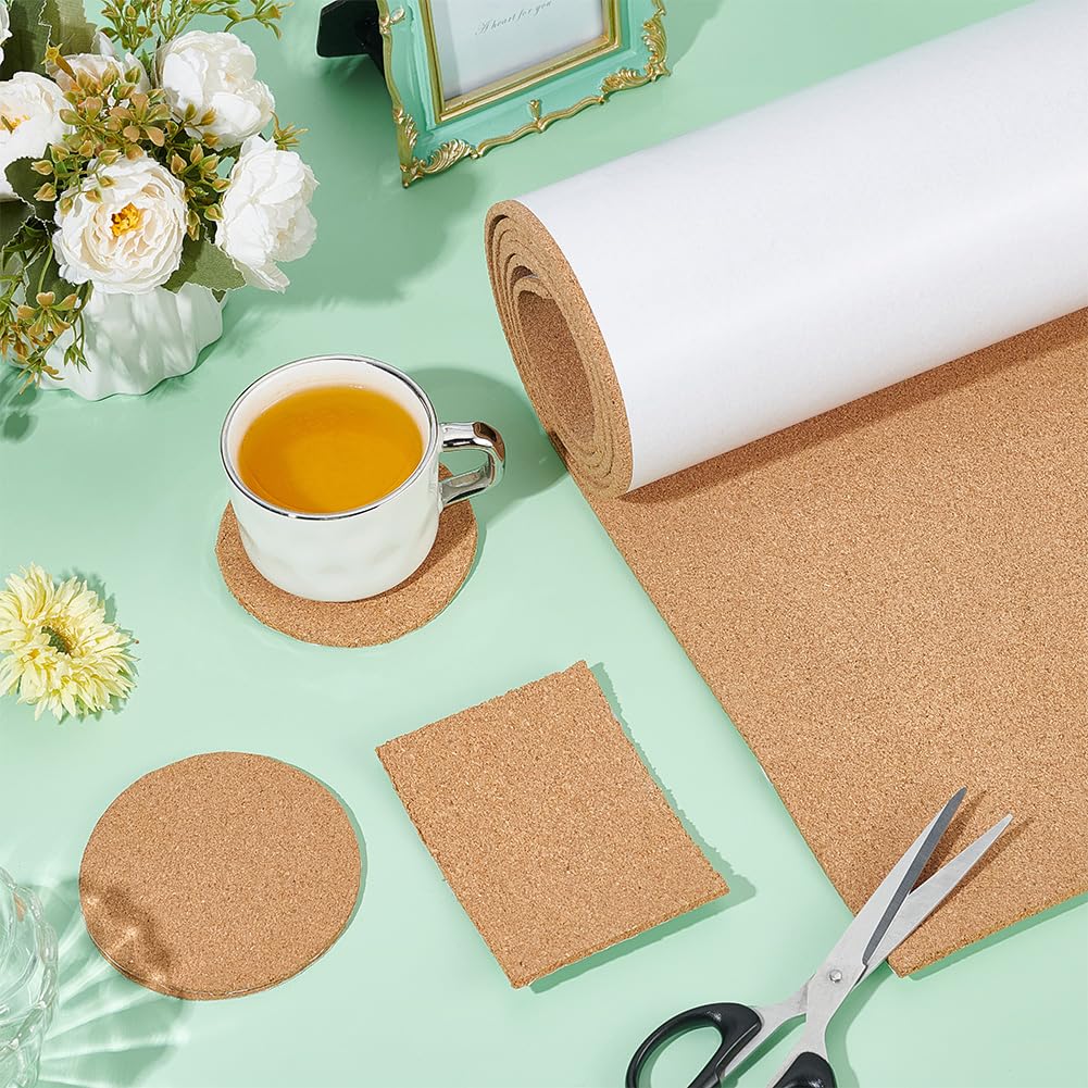 BENECREAT - Rollo de corcho autoadhesivo de 2 m x 30 cm, rollo de pizarra de corcho (5 mm de grosor), superficie autoadhesiva fácil de cortar para decoración interior, artesanía hecha a mano