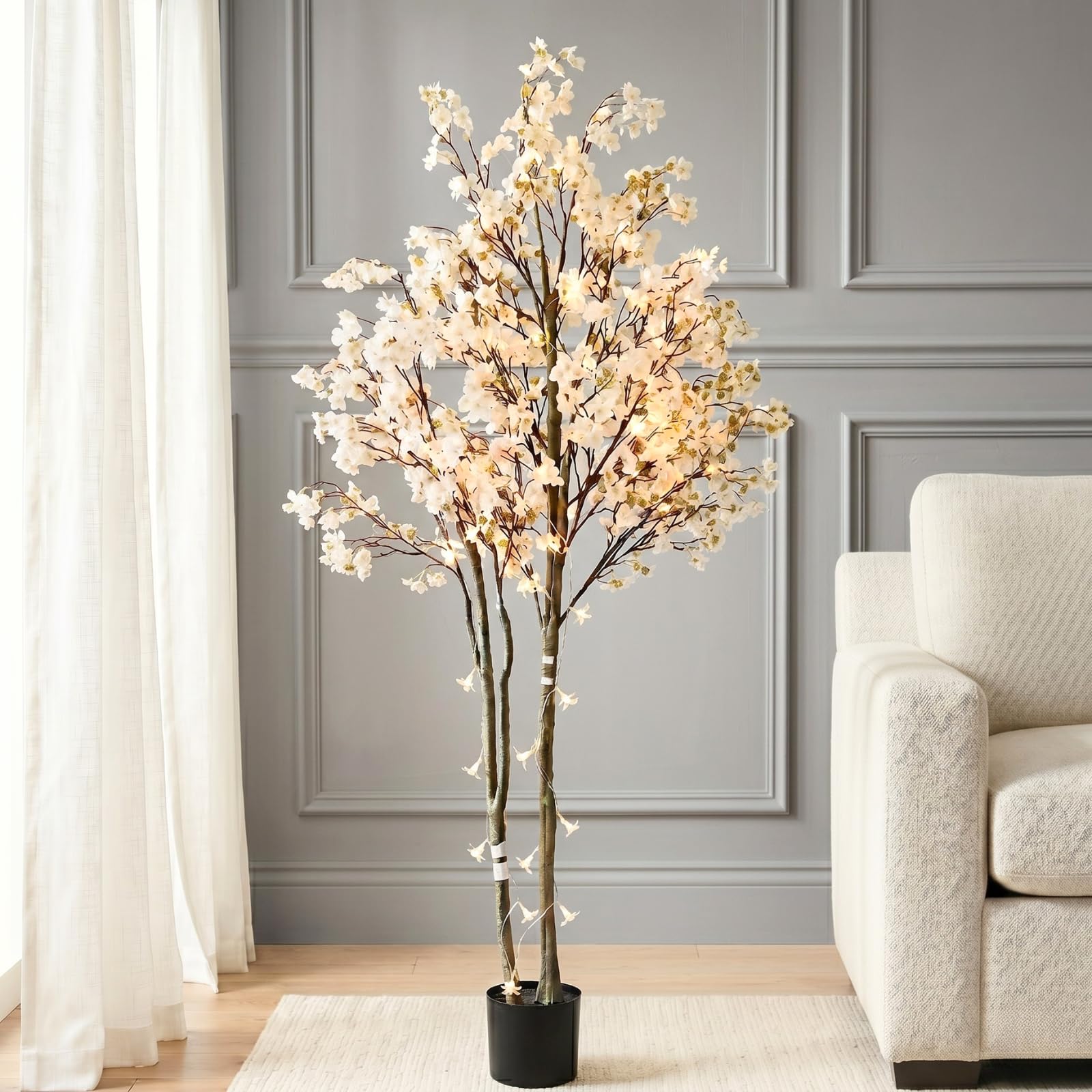 RyddeligHome 6FT Lighted Silk Tree