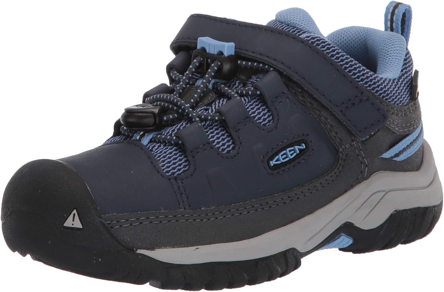 KEEN Big Kid's Targhee Low Height Waterproof Hiking Shoe, Blue Nights/Della Blue, 1 Big Kid