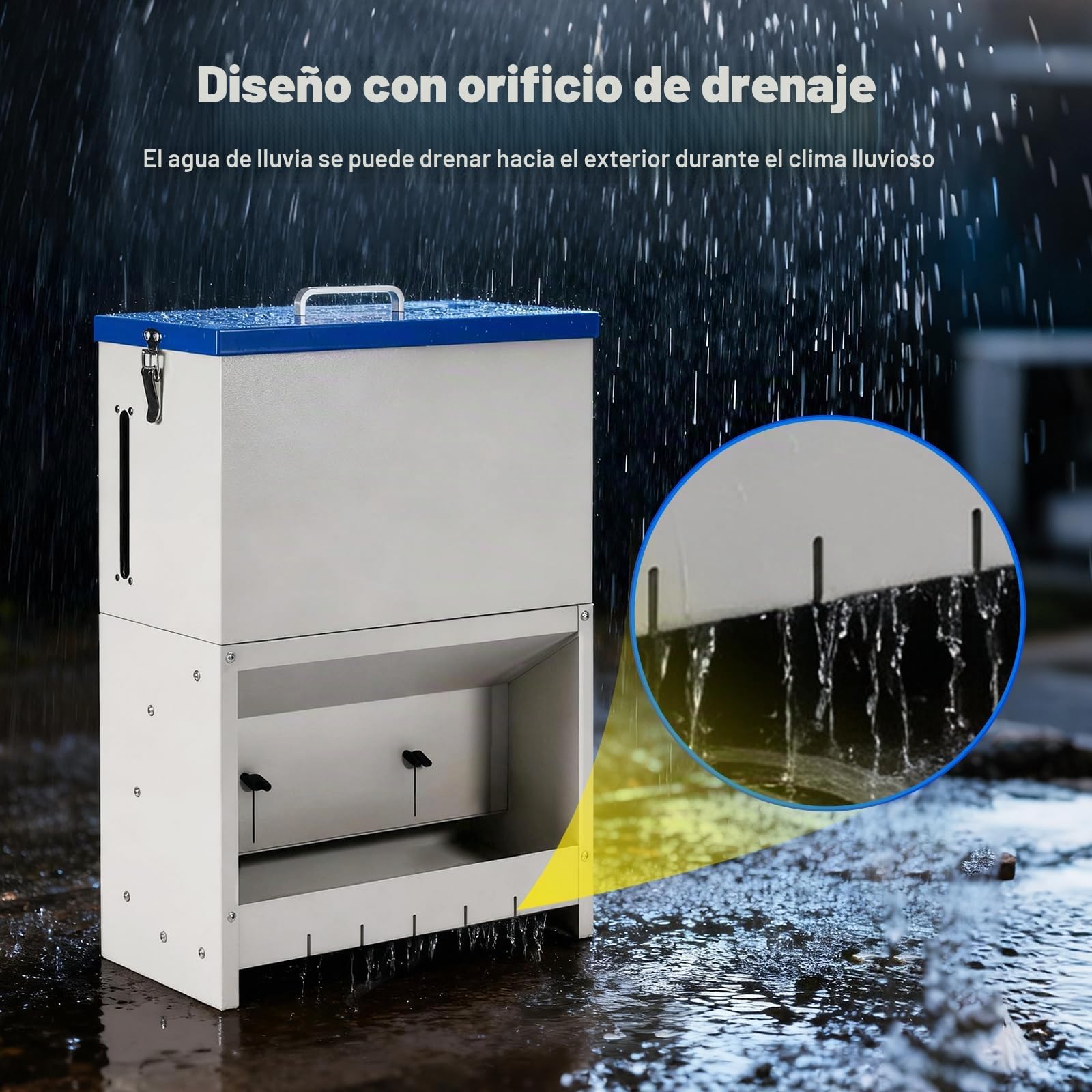 Comedero Automático para Perros, Alimentador de Metal Galvanizado para Interiores y Exteriores, Dispensador Automático de Gravedad de 25 Lbs, Adecuado para Perros Pequeños, Medianos y Grandes