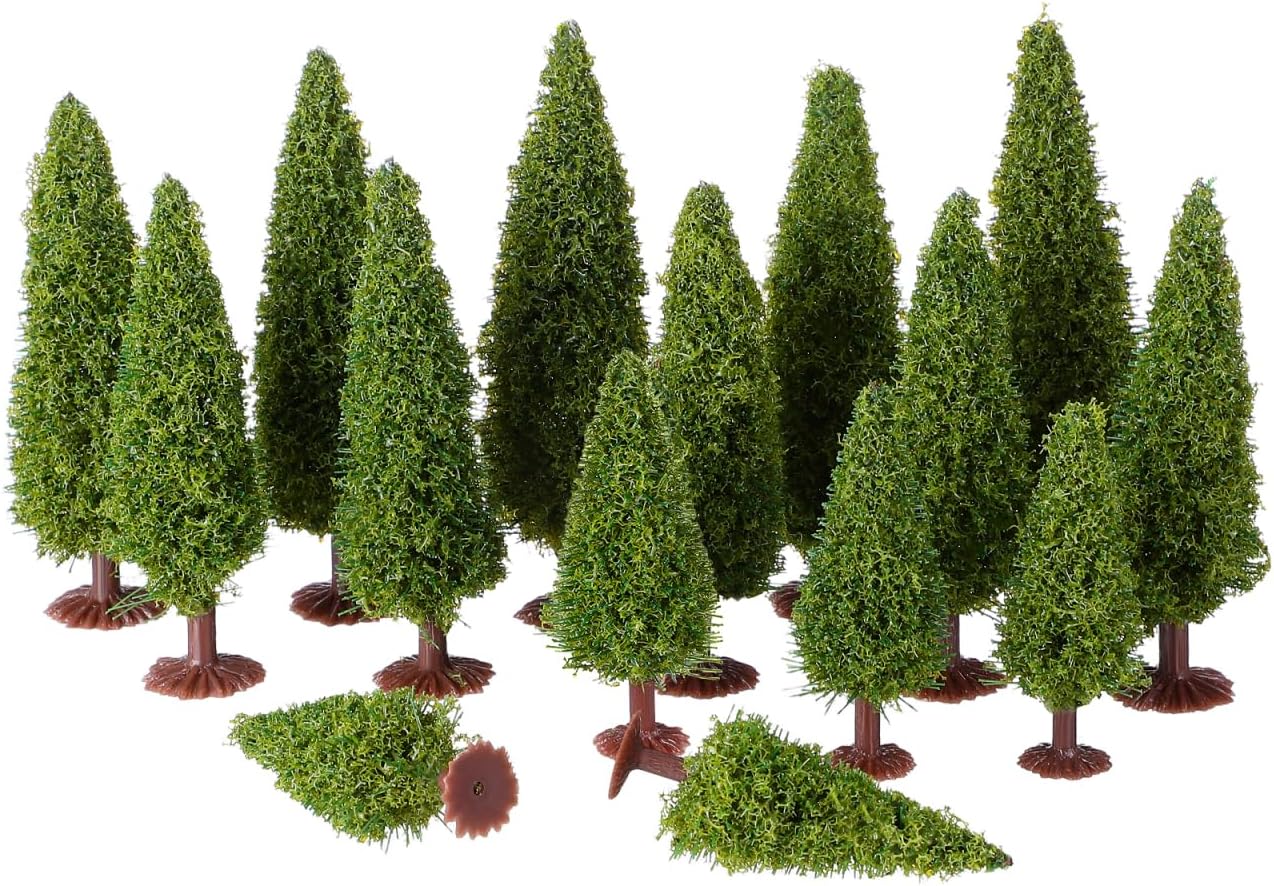 FOMIYES 15 Pcs 1/24 Cedar Trees Model Kit for Sand Table Decoration